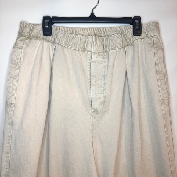 Free People Wide-Leg After Love Cuff  Cropped Pant in Sandshell Size Large - Picture 7 of 14